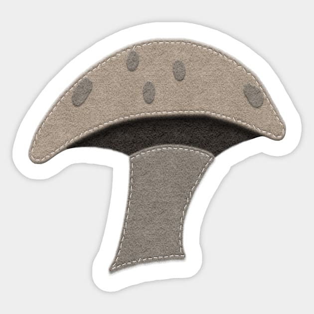 Mushroom | Brown Felt Look With Stitching | Cherie's Art(c)2020 Sticker by CheriesArt